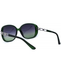 Butterfly Womens Rectangular Metal Chain Arm Butterfly Chic Sunglasses - Green Silver Black Green - CL1932Z7EOK $8.55