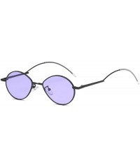 Oval Fashion Sunglasses Vintage Oval Marine Lens Female Men Sunglasses - Purple - CE18EGYH27K $9.52