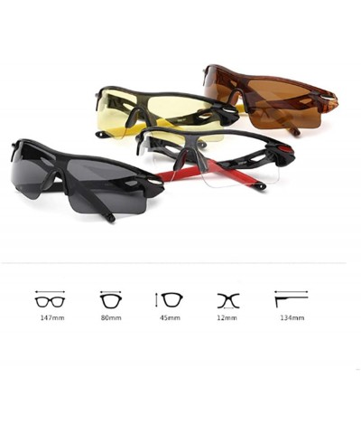 Rimless Polarized Sunglasses Men Explosion Proof Baseball - Bright Black - CT190E35TAA $14.80