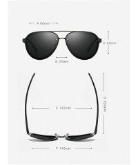 Aviator 60mm Aviator Polarized Sunglasses Vintage Retro Semi-rimless Teardrop Frame - Black - C618TRZMQTC $14.61