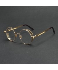 Round Vintage Hippie Retro Metal Round Circle Frame Clear Lens Sunglasses - Gold-clear - CK12NU1Q5GW $24.10