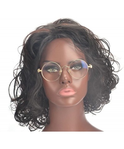 Round Vintage Hippie Retro Metal Round Circle Frame Clear Lens Sunglasses - Gold-clear - CK12NU1Q5GW $24.10