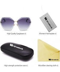 Rimless New Non-Polarized Women Rimless Rimmed Stylish Oversized Sunglasses - Gold Frame Grey Lens C1 - C318C6YTSH3 $9.20