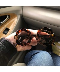 Round Vintage Kids Sunglasses Child Sun Glasses Round Flower Gafas Children UV400 Sport Girls Boys Oculos De Sol - Tea - C419...