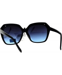 Butterfly Glitter Bling Eye Brow Butterfly Bling Diva Womens Sunglasses - Black Blue Smoke - CA17XE629MO $11.46