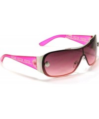 Shield Designer Inspired Shield Sunglasses For Women S3697 - Pink - C511FDKP3HJ $19.44
