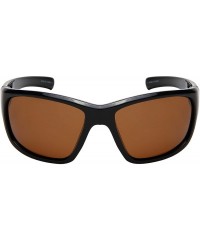 Wrap Polarized Wraparound Sunglasses Cycling Fishing - 570108-p Matte Black Frame - Polarized Brown Lens - C918ZHO2LGR $16.69
