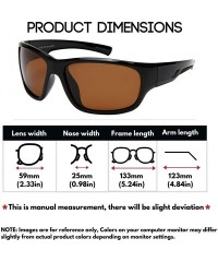 Wrap Polarized Wraparound Sunglasses Cycling Fishing - 570108-p Matte Black Frame - Polarized Brown Lens - C918ZHO2LGR $16.69