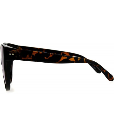Oversized Womens Color Mirror Oversize Plastic Cat Eye Mod Diva Sunglasses - Tortoise Orange - C318CIA8L6L $11.24