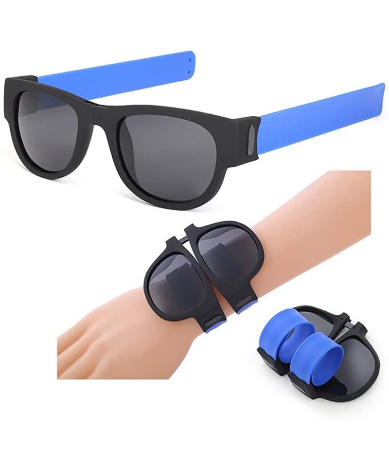 Rectangular Foldable Sunglasses Polarized-Shade Glasses Slap Bracelet Unisex Goggle - B - C0190EE87Y2 $39.19