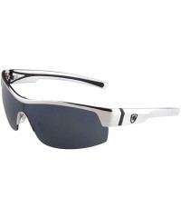 Sport Sports Color Mirror Rimless One Piece Lens Shield Sunglasses - Silver - CR199CIGT5M $35.02