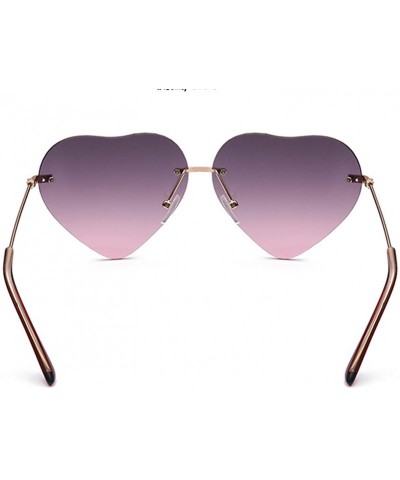 Aviator Framless Heart Shaped Cupid Sunglasses for Women Gradient Lens Eyewear - Gray - CD180LE5S2H $22.88