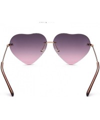 Aviator Framless Heart Shaped Cupid Sunglasses for Women Gradient Lens Eyewear - Gray - CD180LE5S2H $10.68