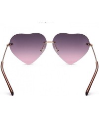 Aviator Framless Heart Shaped Cupid Sunglasses for Women Gradient Lens Eyewear - Gray - CD180LE5S2H $10.68