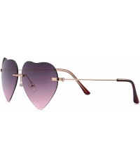 Aviator Framless Heart Shaped Cupid Sunglasses for Women Gradient Lens Eyewear - Gray - CD180LE5S2H $10.68