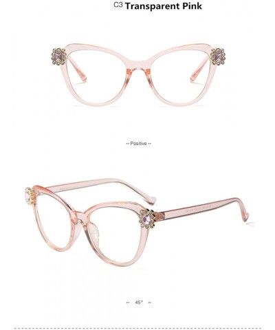 Rimless 2018 Oversize Women Big Full Frame Eye Glasses Crystal Rhinestone Eyewear Light - Transparent Pink - CS18DH97ZA2 $10.59