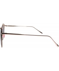 Round Modern Sophisticated Mirrored Round Lens Sunglasses Laser Cut Frame - Gold - CY18Z0IMK5W $25.42