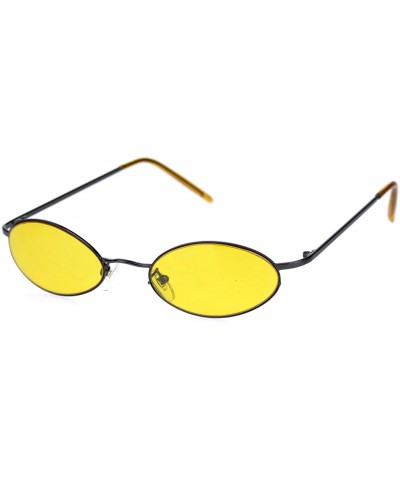 Oval Pimp Small Oval Lens Hippie Metal Rim 90s Sunglasses - Gunmetal Orange - CT18RQYZHDX $18.57