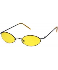 Oval Pimp Small Oval Lens Hippie Metal Rim 90s Sunglasses - Gunmetal Orange - CT18RQYZHDX $19.78