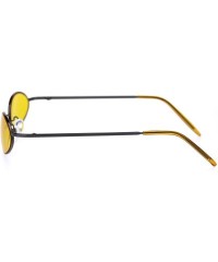 Oval Pimp Small Oval Lens Hippie Metal Rim 90s Sunglasses - Gunmetal Orange - CT18RQYZHDX $19.78