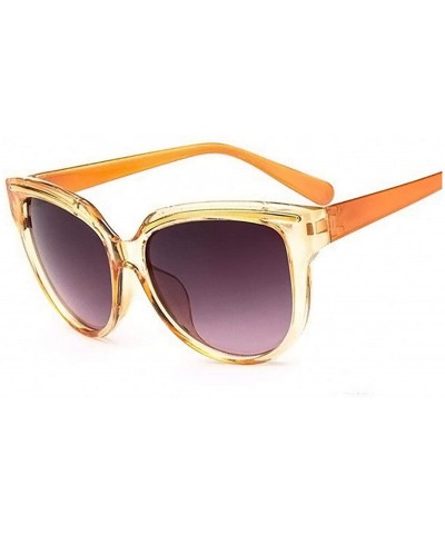 Cat Eye De Sunglasses 2019 Oculos Sol Feminino Women Er Vintage Cat Eye Black Clout Goggles Glasses - Orange - C5198AI850N $3...