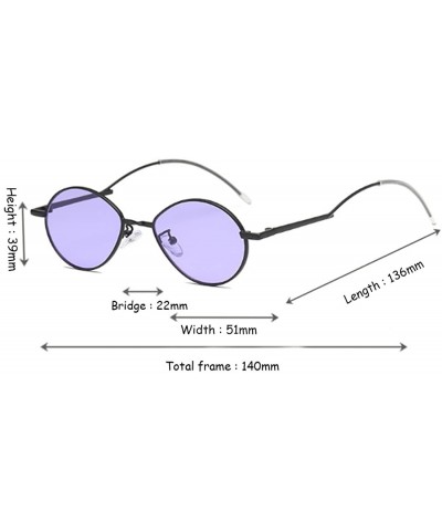 Oval Fashion Sunglasses Vintage Oval Marine Lens Female Men Sunglasses - Purple - CE18EGYH27K $19.29