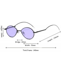 Oval Fashion Sunglasses Vintage Oval Marine Lens Female Men Sunglasses - Purple - CE18EGYH27K $19.29