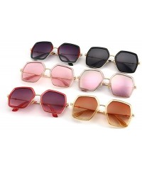 Square Oversized Fashion Square Sunglasses for Women Vintage Hexagon Brand Inspired Designer Shades - Red Green - C8199KZGMKG...