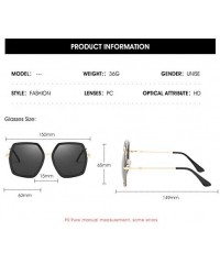 Square Oversized Fashion Square Sunglasses for Women Vintage Hexagon Brand Inspired Designer Shades - Red Green - C8199KZGMKG...