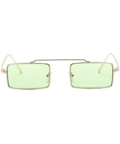 Square Women's Retro Cat Eye Colorful Transparent Square Shades Frame UV Protection Polarized Sunglasses - Green - CN18EKA7XY...