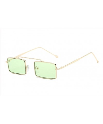 Square Women's Retro Cat Eye Colorful Transparent Square Shades Frame UV Protection Polarized Sunglasses - Green - CN18EKA7XY...