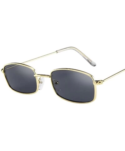 Rectangular Vintage Glasses Women Man Square Shades Small Rectangular Frame Sunglasses - E - C6193XIOM5L $19.57