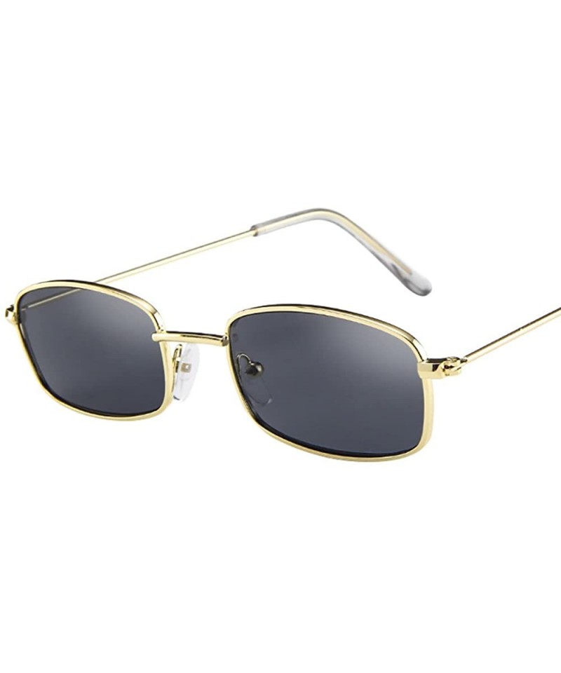 Rectangular Vintage Glasses Women Man Square Shades Small Rectangular Frame Sunglasses - E - C6193XIOM5L $18.80