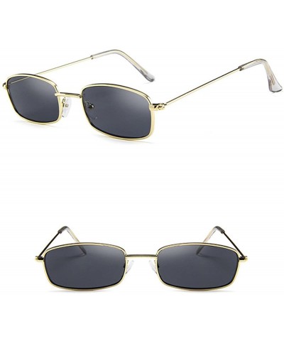 Rectangular Vintage Glasses Women Man Square Shades Small Rectangular Frame Sunglasses - E - C6193XIOM5L $18.80