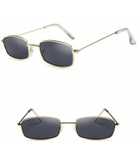 Rectangular Vintage Glasses Women Man Square Shades Small Rectangular Frame Sunglasses - E - C6193XIOM5L $12.20