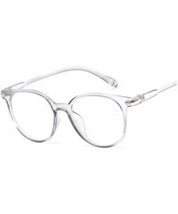 Oval Fashion Vintage Transparent Cat Eye Women Glasses Retro Oval Frame Sun Luxury Blue Eyewear - Gray - CG197A39LCD $51.52