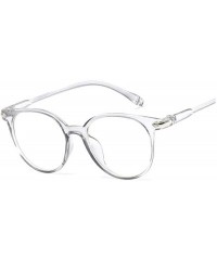 Oval Fashion Vintage Transparent Cat Eye Women Glasses Retro Oval Frame Sun Luxury Blue Eyewear - Gray - CG197A39LCD $25.43