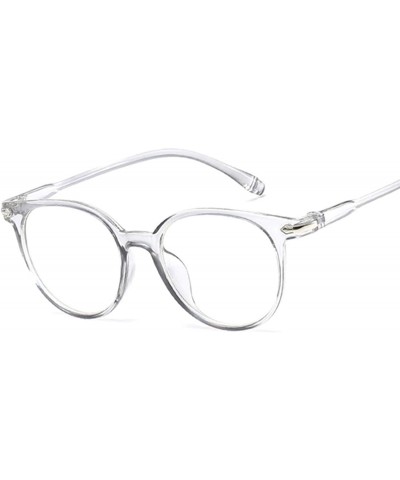 Oval Fashion Vintage Transparent Cat Eye Women Glasses Retro Oval Frame Sun Luxury Blue Eyewear - Gray - CG197A39LCD $25.43