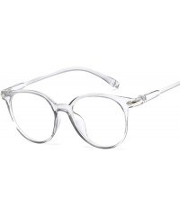 Oval Fashion Vintage Transparent Cat Eye Women Glasses Retro Oval Frame Sun Luxury Blue Eyewear - Gray - CG197A39LCD $25.43