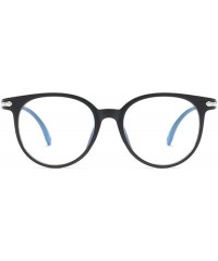Oval Fashion Vintage Transparent Cat Eye Women Glasses Retro Oval Frame Sun Luxury Blue Eyewear - Gray - CG197A39LCD $25.43