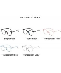 Oval Fashion Vintage Transparent Cat Eye Women Glasses Retro Oval Frame Sun Luxury Blue Eyewear - Gray - CG197A39LCD $25.43