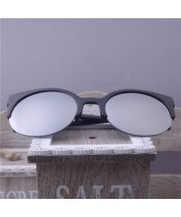 Rimless Oculos De Sol FemininoFashion Retro Designer Super Round Circle Glasses Cat Eye Women Sunglasses Goggles - Tea - C519...