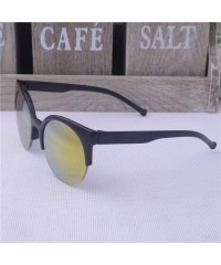 Rimless Oculos De Sol FemininoFashion Retro Designer Super Round Circle Glasses Cat Eye Women Sunglasses Goggles - Tea - C519...
