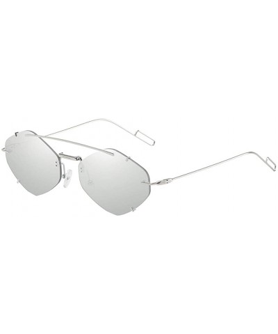 Square Classic Aviator Mirrored Flat Lens Sunglasses Metal Frame Square Polarized Sunglasses for Men Women - Gray - CB190756O...