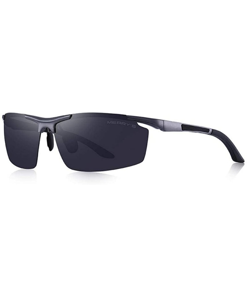 Aviator DESIGN Men Classic Aluminum Alloy Sunglasses HD Polarized Sunglasses C01 Black - C03 Gray - CD18XGE6RUQ $30.13