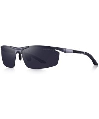 Aviator DESIGN Men Classic Aluminum Alloy Sunglasses HD Polarized Sunglasses C01 Black - C03 Gray - CD18XGE6RUQ $17.10