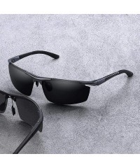Aviator DESIGN Men Classic Aluminum Alloy Sunglasses HD Polarized Sunglasses C01 Black - C03 Gray - CD18XGE6RUQ $30.13