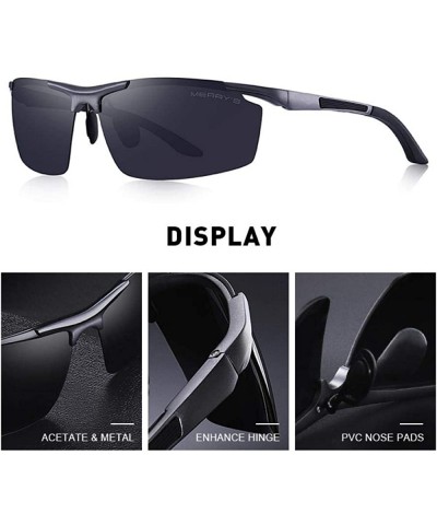 Aviator DESIGN Men Classic Aluminum Alloy Sunglasses HD Polarized Sunglasses C01 Black - C03 Gray - CD18XGE6RUQ $30.13
