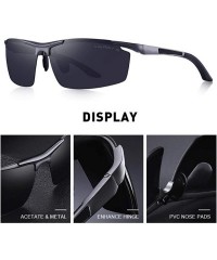 Aviator DESIGN Men Classic Aluminum Alloy Sunglasses HD Polarized Sunglasses C01 Black - C03 Gray - CD18XGE6RUQ $30.13