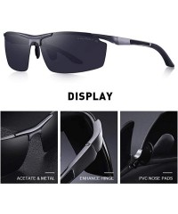 Aviator DESIGN Men Classic Aluminum Alloy Sunglasses HD Polarized Sunglasses C01 Black - C03 Gray - CD18XGE6RUQ $17.10